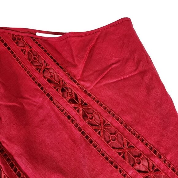 Alfani Red Cut Out Pattern Pencil Skirt - Picture 6 of 8
